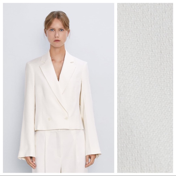 Zara Jackets & Blazers - NWT. Zara Ivory Lapel Collar Blazer. Size XS, S.